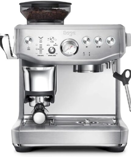 Sage - The Barista Express Impress - Kaffeemaschine mit manuellem Milchaufschumer & integriertem Mahlwerk - Intelligente Dosierung, 25 Mahlgradeinstellungen - Gebrsteter Edelstahl