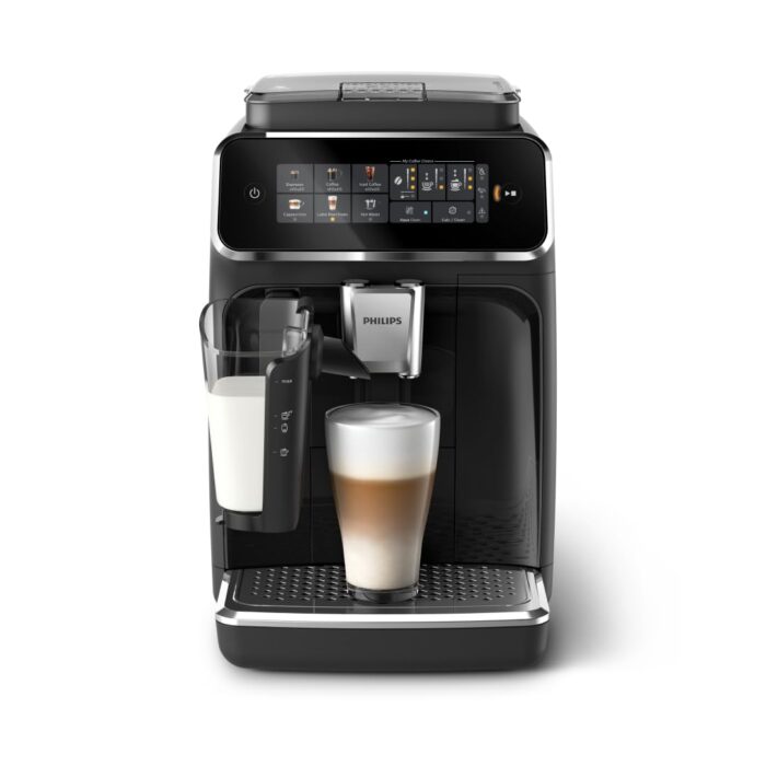 Philips 2300 Series Kaffeevollautomat - 4 Getränke, Modernes Farb-Touchscreen-Display, LatteGo-Milchsystem, SilentBrew, 100% Keramikmahlwerk, AquaClean Filter, Mattschwarz (EP2330/10)