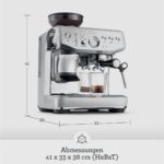 Sage - The Barista Express Impress - Kaffeemaschine mit manuellem Milchaufschumer & integriertem Mahlwerk - Intelligente Dosierung, 25 Mahlgradeinstellungen - Gebrsteter Edelstahl