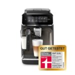 Philips Serie 5500 Kaffeevollautomat – LatteGo Milchsystem, 20 heiße und kalte Kaffeespezialitäten, 40% leiser mit SilentBrew, QuickStart, Schwarz/Grau (EP5544/50)