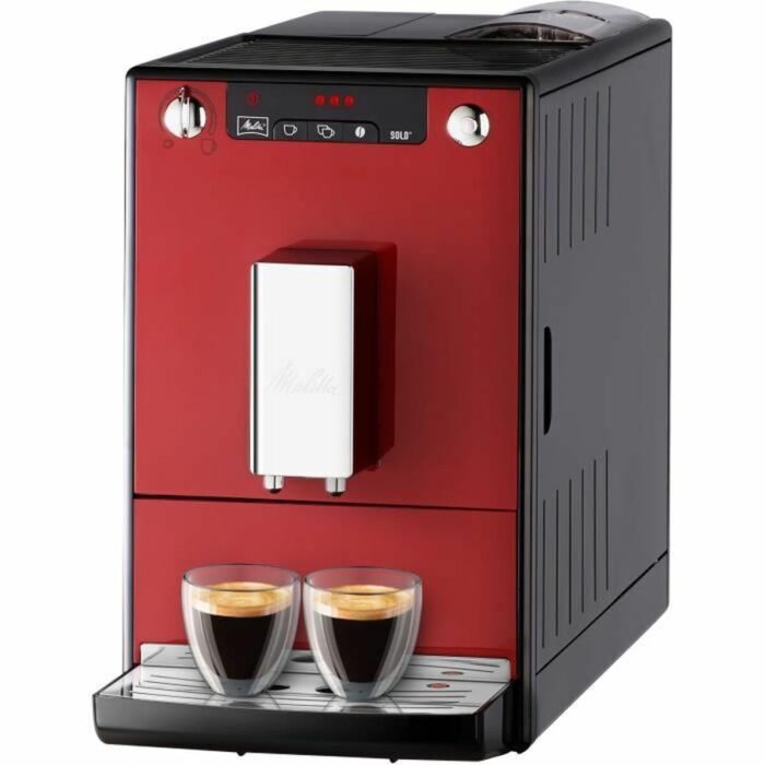 Melitta Solo - Kaffeevollautomat mit höhenverstellbarem Auslauf, kleine Kaffeemaschine mit abnehmbarem Wassertank, für z. B. Espresso oder Café Crème, pure black