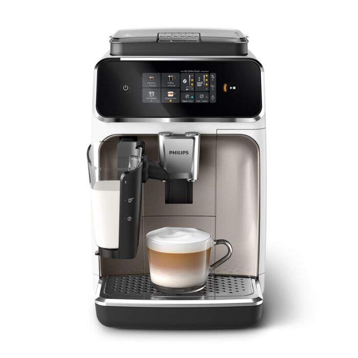 Philips 2300 Series Kaffeevollautomat - 4 Getränke, Modernes Farb-Touchscreen-Display, LatteGo-Milchsystem, SilentBrew, 100% Keramikmahlwerk, AquaClean Filter, Mattschwarz (EP2330/10)