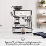 Sage - The Barista Touch Impress - Kaffeemaschine mit automatischer Milchaufschäumung, integriertem Mahlwerk & Cold Brew-Funktion - Intelligente Dosierung, assistiertes Tampern - Gebürsteter Edelstahl