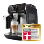 Philips Serie 5500 Kaffeevollautomat – LatteGo Milchsystem, 20 heiße und kalte Kaffeespezialitäten, 40% leiser mit SilentBrew, QuickStart, Schwarz/Grau (EP5544/50)