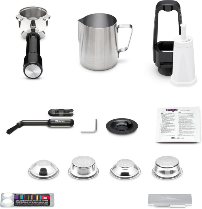 Sage - The Barista Express Impress - Kaffeemaschine mit manuellem Milchaufschumer & integriertem Mahlwerk - Intelligente Dosierung, 25 Mahlgradeinstellungen - Gebrsteter Edelstahl