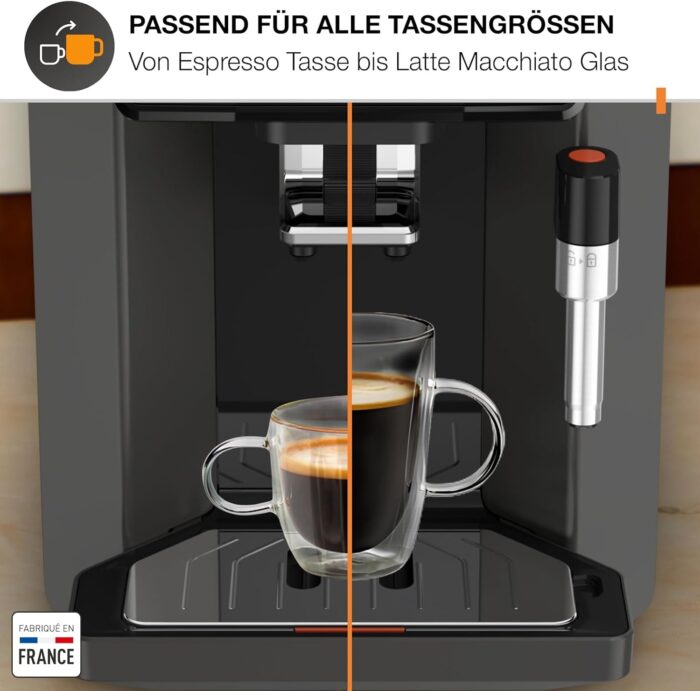 Krups Sensation Kaffeevollautomat mit Milchschaumdüse, Kaffeemaschine für Espresso, Cappuccino & Latte Macchiato, gemacht für Bohnenkaffee & Filterkaffee, bis zu 5 Kaffeegetränke und 2-Tassen-Funktion