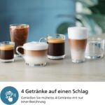 Philips 2300 Series Kaffeevollautomat - 4 Getränke, Modernes Farb-Touchscreen-Display, LatteGo-Milchsystem, SilentBrew, 100% Keramikmahlwerk, AquaClean Filter, Mattschwarz (EP2330/10)
