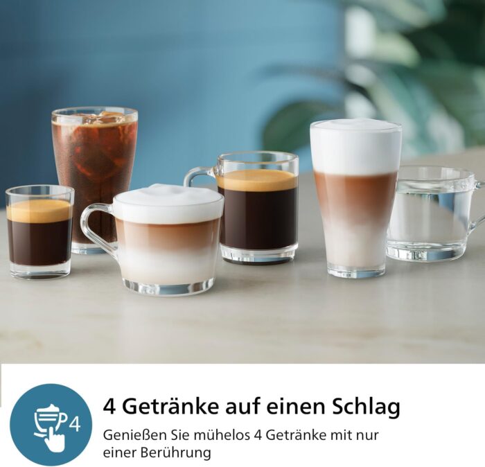 Philips 2300 Series Kaffeevollautomat - 4 Getränke, Modernes Farb-Touchscreen-Display, LatteGo-Milchsystem, SilentBrew, 100% Keramikmahlwerk, AquaClean Filter, Mattschwarz (EP2330/10)