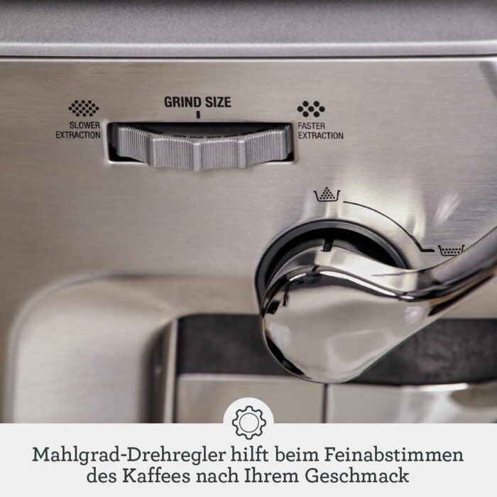 Sage - The Barista Express Impress - Kaffeemaschine mit manuellem Milchaufschumer & integriertem Mahlwerk - Intelligente Dosierung, 25 Mahlgradeinstellungen - Gebrsteter Edelstahl