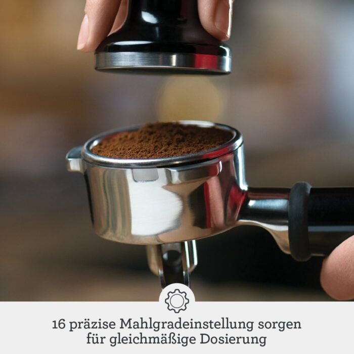 Sage - The Barista Express - Kaffeemaschine mit manuellem Milchaufschäumer & Mahlwerk - Automatisches Mahlen, individueller Milchschaum - Schwarzer Sesam, Milchkännchen