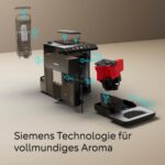 Siemens Kaffeevollautomat EQ500 classic, farbiges TFT-Display, 5 Kaffee- und Milchgetränke, Doppeltassenfunktion, einfache Reinigung, entnehmbare Brüheinheit, mit Milchschlauch, Schwarz, TP511E19