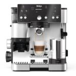 Ninja Luxe Premier 3-in-1 Kaffeemaschine, für Espresso, Cold Brew & Filterkaffee, 4 automatische Schaumeinstellunge, Grau-Metall, ES601EUGM