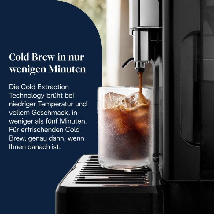 De’Longhi Eletta Explore - Perfetto Kaffeevollautomat mit LatteCrema-Milchaufschäumer, 50 Getränke inklusive Cold Brew auf Knopfdruck, farbiges Touch-Display, Dunkelgrau (ECAM452.67.G)