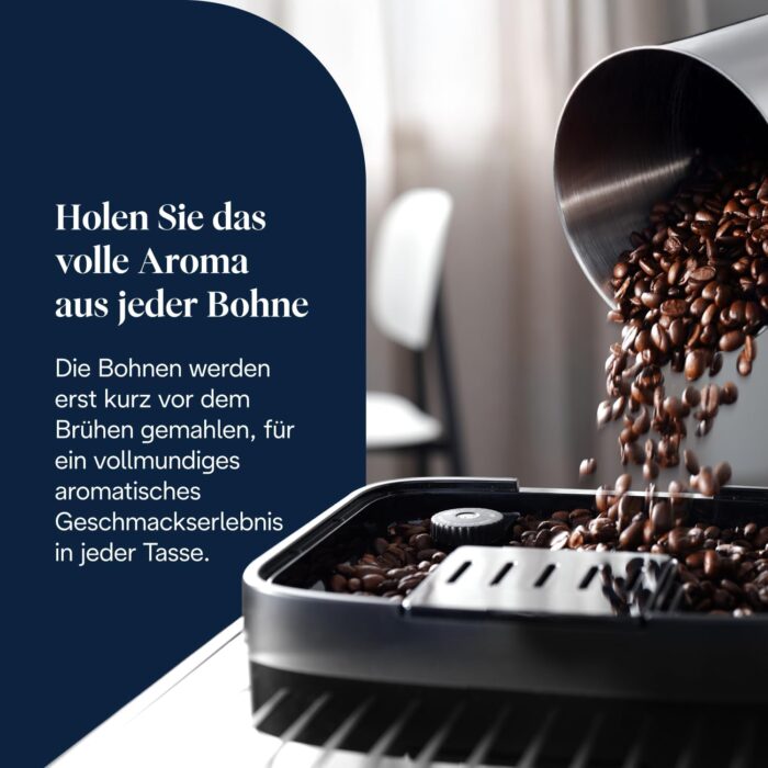 De’Longhi Magnifica Evo - Perfetto Kaffeevollautomat mit LatteCrema-Milchaufschäumer, 7 One-Touch-Getränke, Cappuccino, Espresso Kaffeemaschine, Soft-Touch-Bedienfeld, Schwarz (ECAM292.81.B)