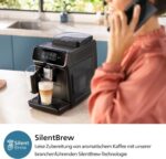 Philips 2300 Series Kaffeevollautomat - 4 Getränke, Modernes Farb-Touchscreen-Display, LatteGo-Milchsystem, SilentBrew, 100% Keramikmahlwerk, AquaClean Filter, Mattschwarz (EP2330/10)