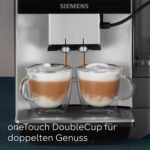 Siemens Kaffeevollautomat EQ700 classic, großes farbiges TFT-Display, 36 Heiß- und Kaltgetränke, Cold Brew, 10 Favoriten, 2-Tassen-Funktion, Steuerung per App, autom. Reinigungsystem, Silber, TP715E17
