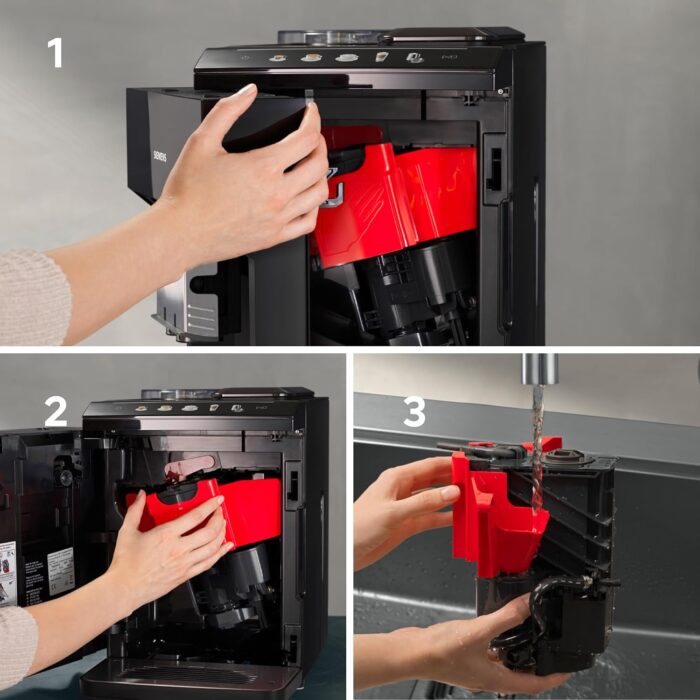 Siemens Kaffeevollautomat EQ500 classic, farbiges TFT-Display, 5 Kaffee- und Milchgetränke, Doppeltassenfunktion, einfache Reinigung, entnehmbare Brüheinheit, mit Milchschlauch, Schwarz, TP511E19