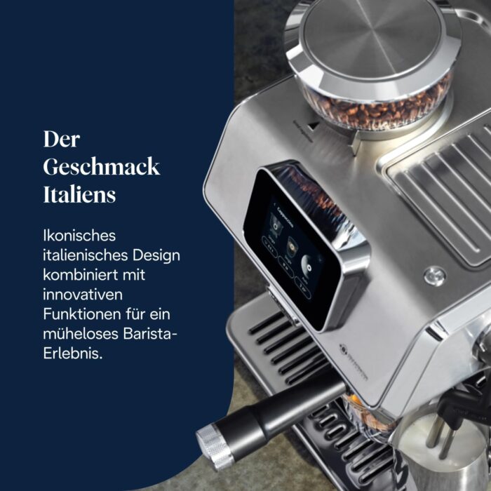 De’Longhi La Specialista Touch - Perfetto Siebträgermaschine Espressomaschine mit Mahlwerk, 10 Getränke, Cold Brew, automatische und manuelle Milchaufschäumung, Touchscreen, Metall (EC9455.M)