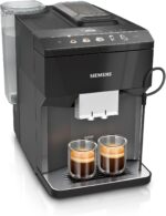Siemens Kaffeevollautomat EQ500 classic, farbiges TFT-Display, 5 Kaffee- und Milchgetränke, Doppeltassenfunktion, einfache Reinigung, entnehmbare Brüheinheit, mit Milchschlauch, Schwarz, TP511E19