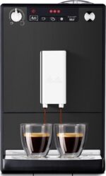 Melitta Solo - Kaffeevollautomat mit höhenverstellbarem Auslauf, kleine Kaffeemaschine mit abnehmbarem Wassertank, für z. B. Espresso oder Café Crème, pure black