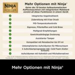 Ninja Luxe Premier 3-in-1 Kaffeemaschine, für Espresso, Cold Brew & Filterkaffee, 4 automatische Schaumeinstellunge, Grau-Metall, ES601EUGM