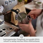 Sage - The Barista Express Impress - Kaffeemaschine mit manuellem Milchaufschumer & integriertem Mahlwerk - Intelligente Dosierung, 25 Mahlgradeinstellungen - Gebrsteter Edelstahl