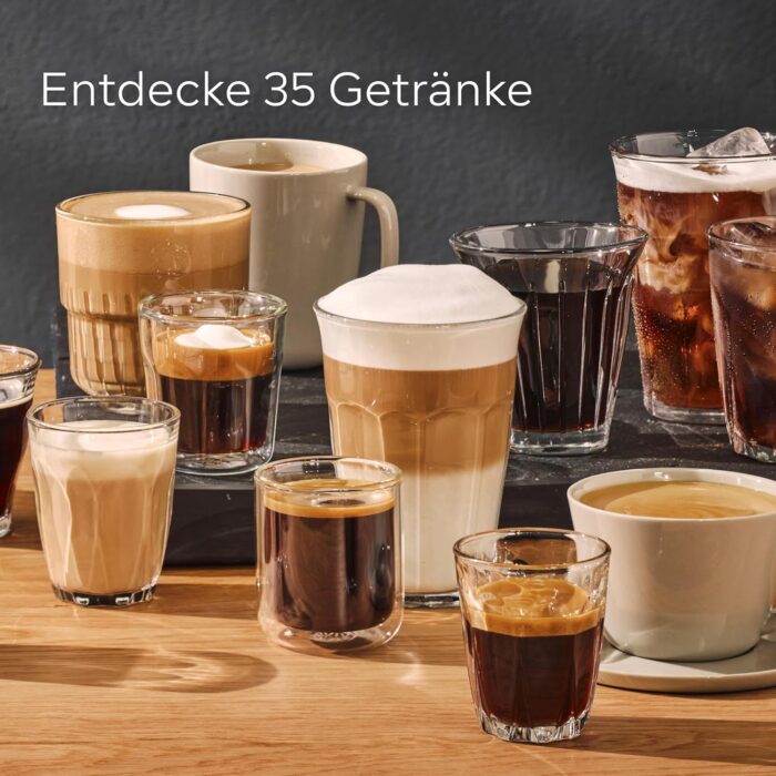 Siemens Kaffeevollautomat EQ700 classic, großes farbiges TFT-Display, 36 Heiß- und Kaltgetränke, Cold Brew, 10 Favoriten, 2-Tassen-Funktion, Steuerung per App, autom. Reinigungsystem, Silber, TP715E17